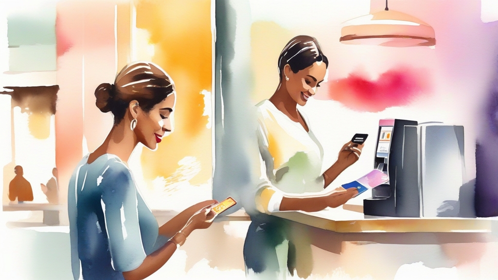Deux femmes au comptoir d’un commerce, téléphone et terminal